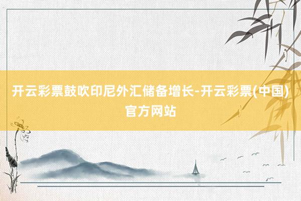 开云彩票鼓吹印尼外汇储备增长-开云彩票(中国)官方网站