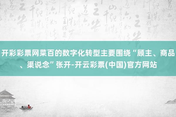 开彩彩票网菜百的数字化转型主要围绕“顾主、商品、渠说念”张开-开云彩票(中国)官方网站