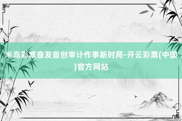 半岛彩票奋发首创审计作事新时局-开云彩票(中国)官方网站