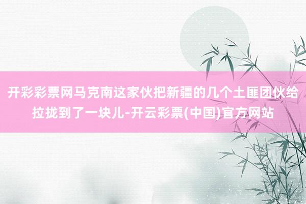 开彩彩票网马克南这家伙把新疆的几个土匪团伙给拉拢到了一块儿-开云彩票(中国)官方网站