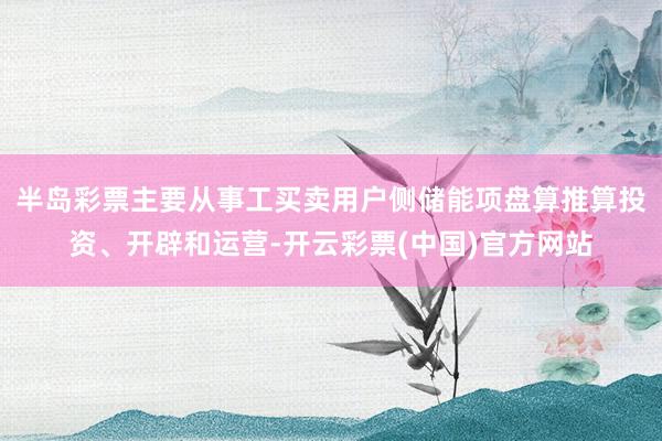 半岛彩票主要从事工买卖用户侧储能项盘算推算投资、开辟和运营-开云彩票(中国)官方网站